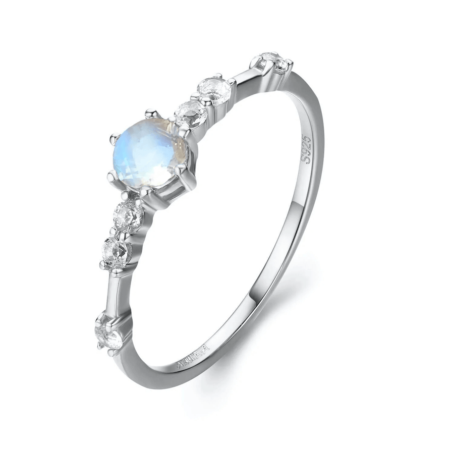 The Center of the Universe Moonstone Ring (White Gold)