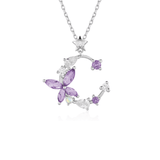 Monarch Butterfly Amethyst Opal Necklace