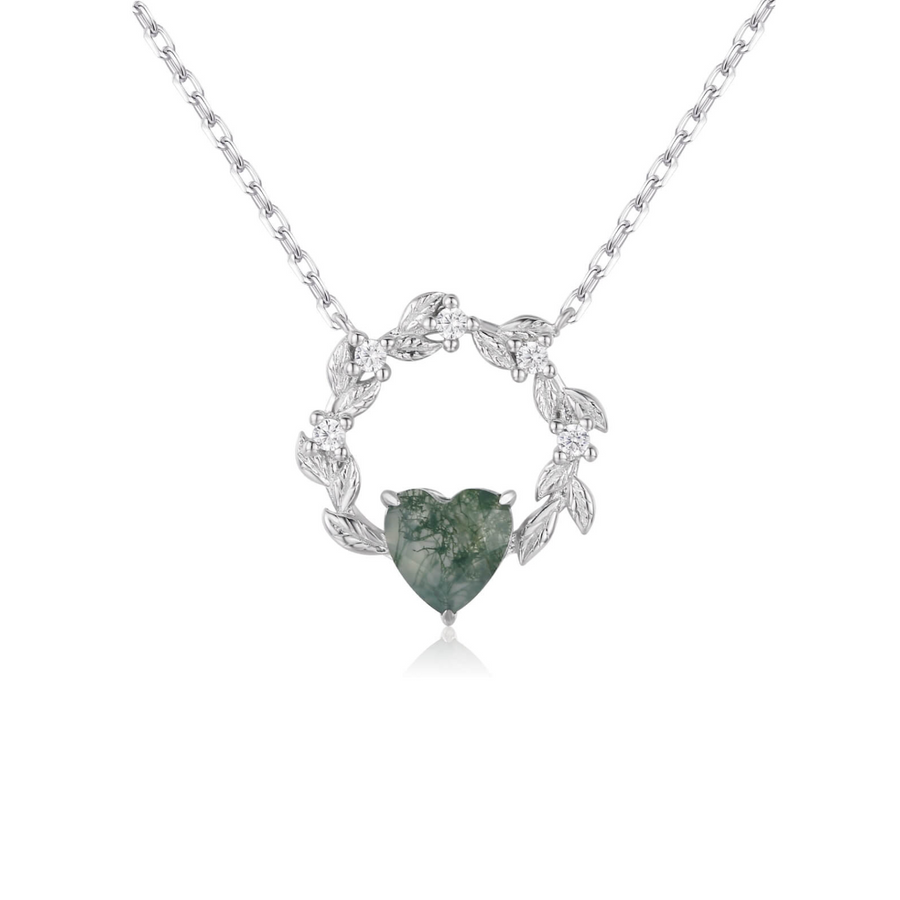 Heart’s Desire Moss Agate Necklace©