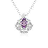 Leafy Spade Amethyst Necklace