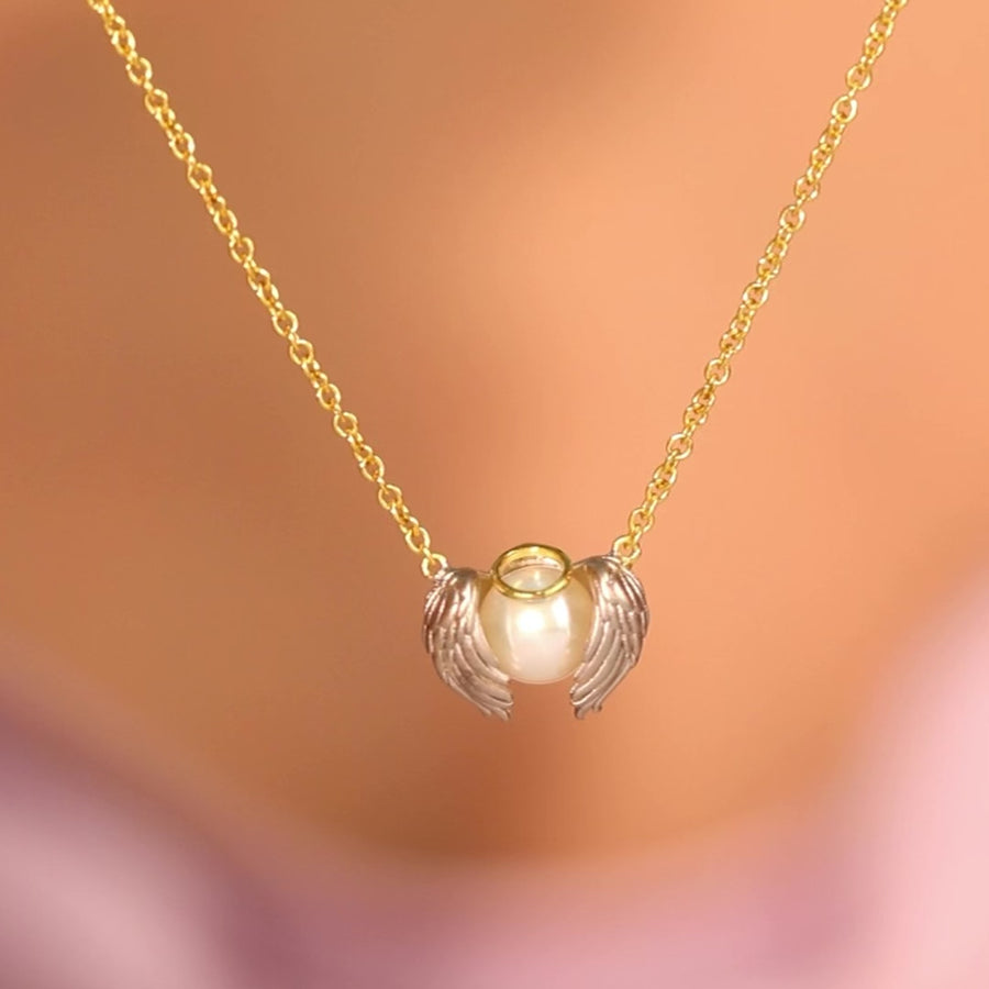 "Protect Me" Angel  Pearl Necklace