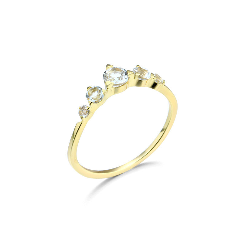 10K Yellow Gold - Transcendence White Topaz Ring - Size 5.5