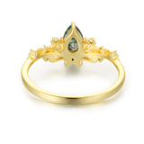 Lotus Moss Agate Ring (Yellow Gold)©