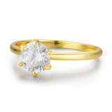 One Love Round Moissanite Yellow Gold Ring