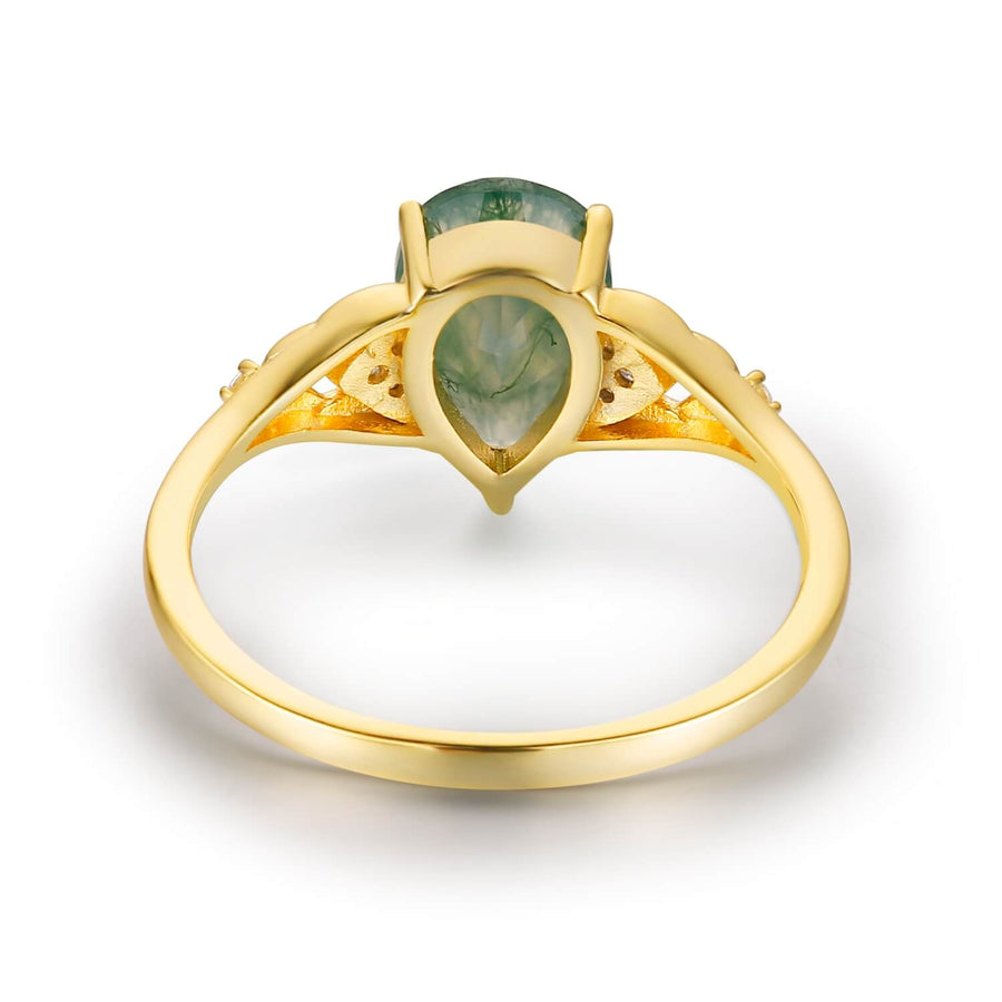 At First Sight Moss Agate Ring (Yellow Gold)©