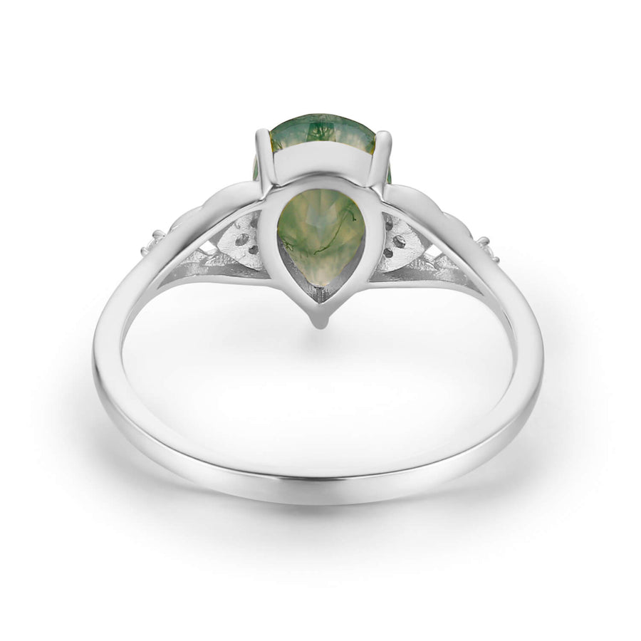 At First Sight Moss Agate Ring (White Gold)©
