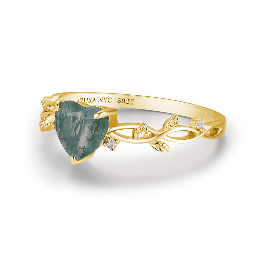 Everlasting Moss Agate Ring (Yellow Gold)©