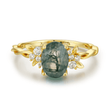 Enchanted Garden Moss Agate Ring (Yellow Gold)©