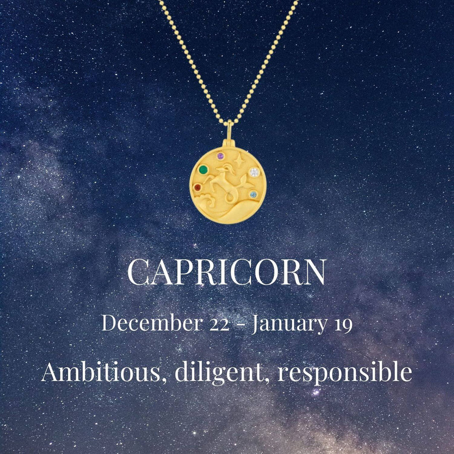 Capricorn Zodiac Mantra Necklace
