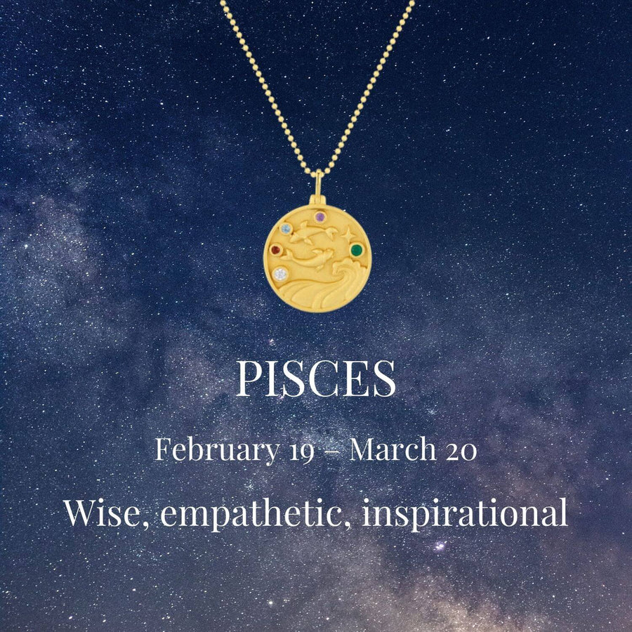 Pisces Zodiac Mantra Necklace