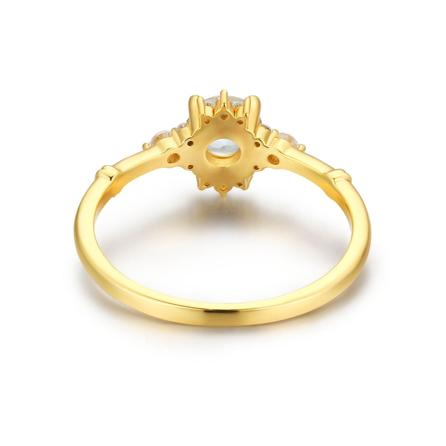 Ocean Rim Aquamarine Ring (Yellow Gold)