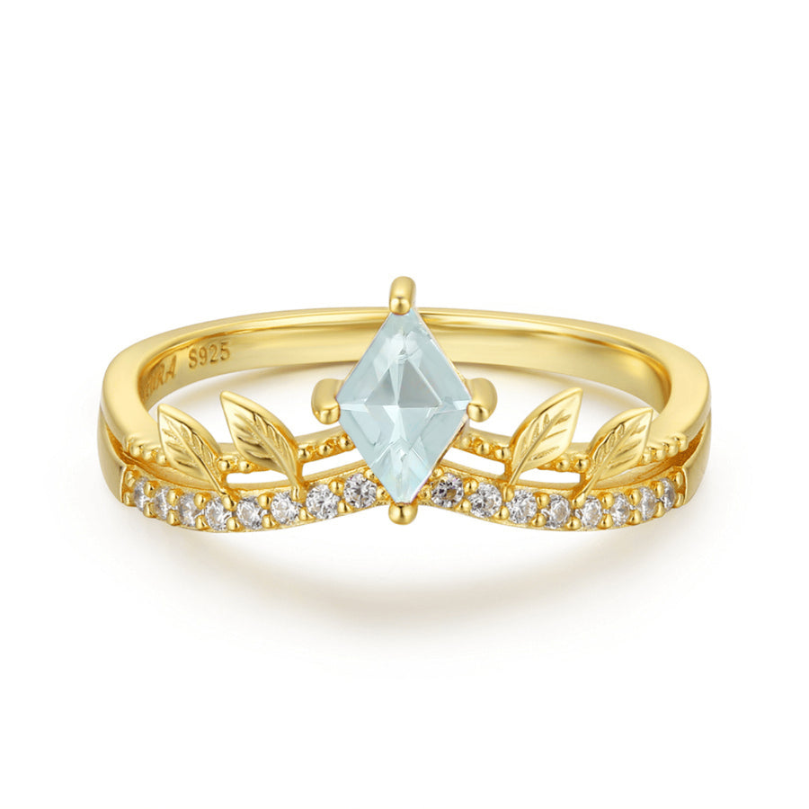 Indigo Aquamarine Ring (Yellow Gold)