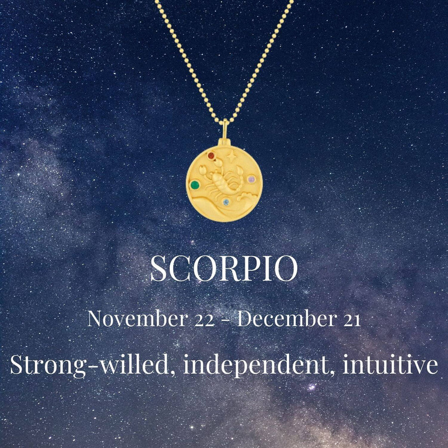 Scorpio Zodiac Mantra Necklace