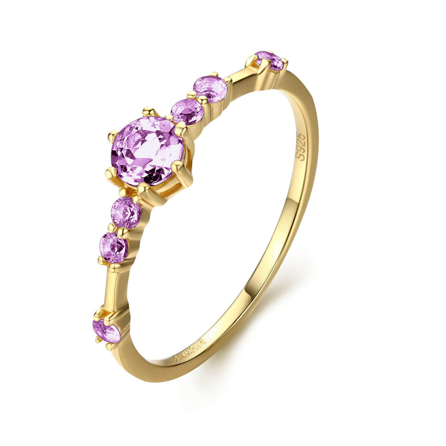 The Center of the Universe Amethyst Ring (Yellow Gold)