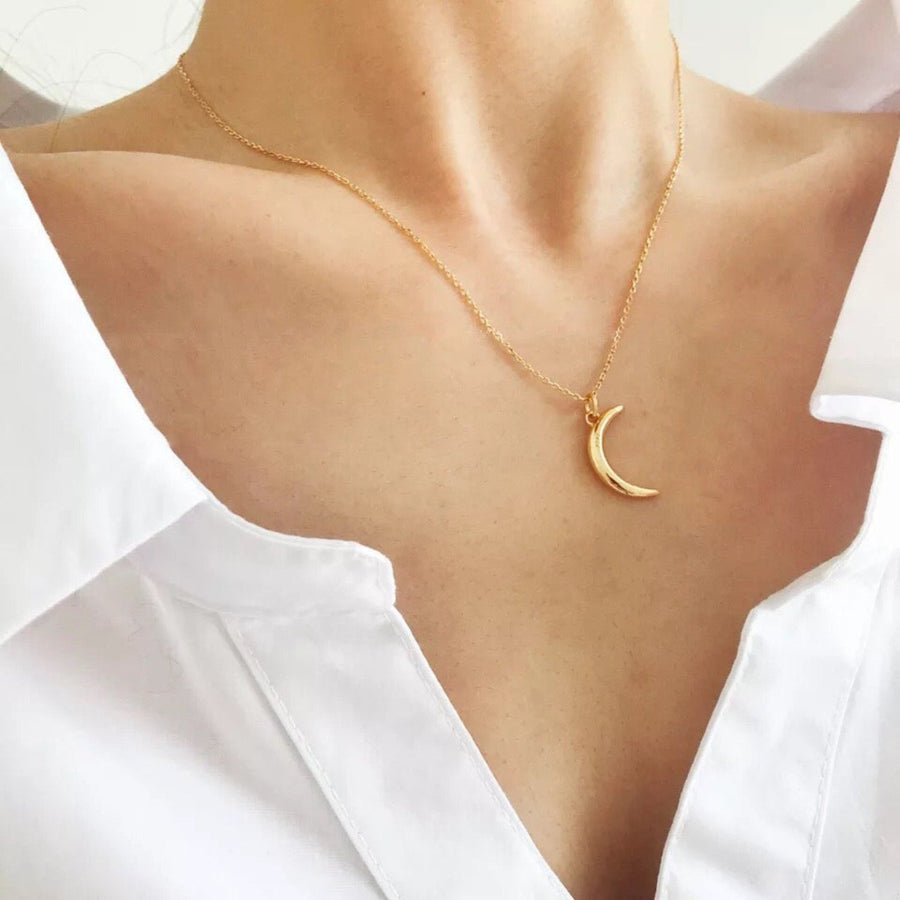 Golden Crescent Moon Necklace