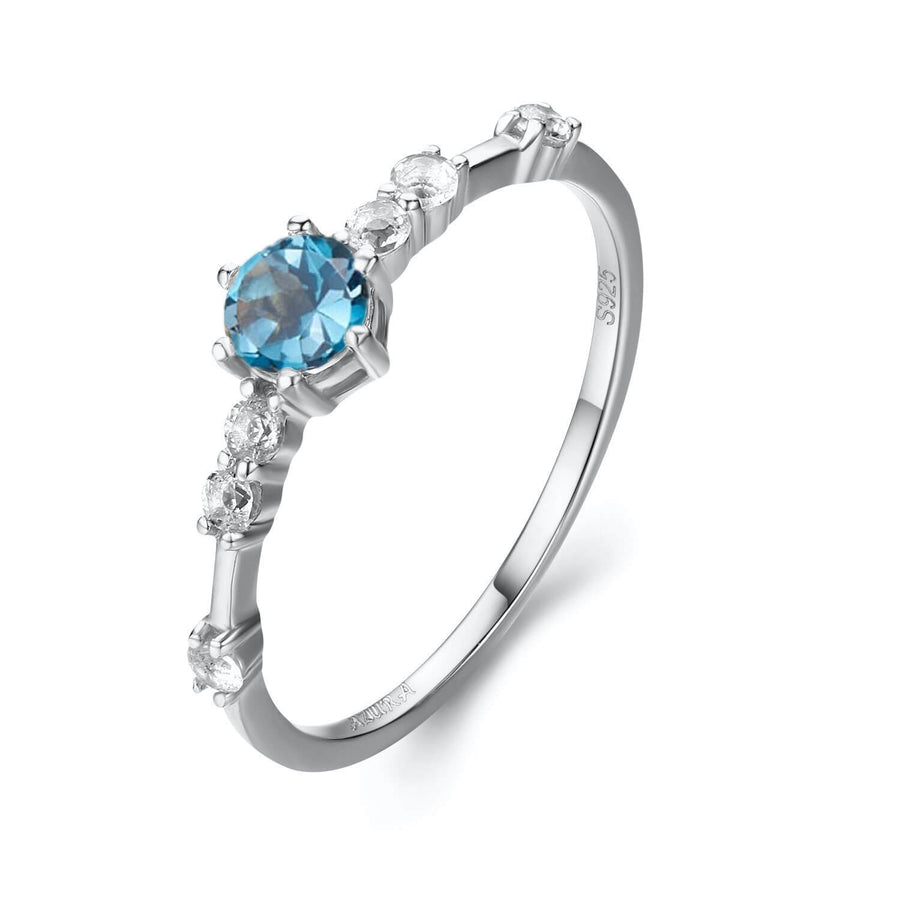 The Center of the Universe Blue Topaz Ring (White Gold)