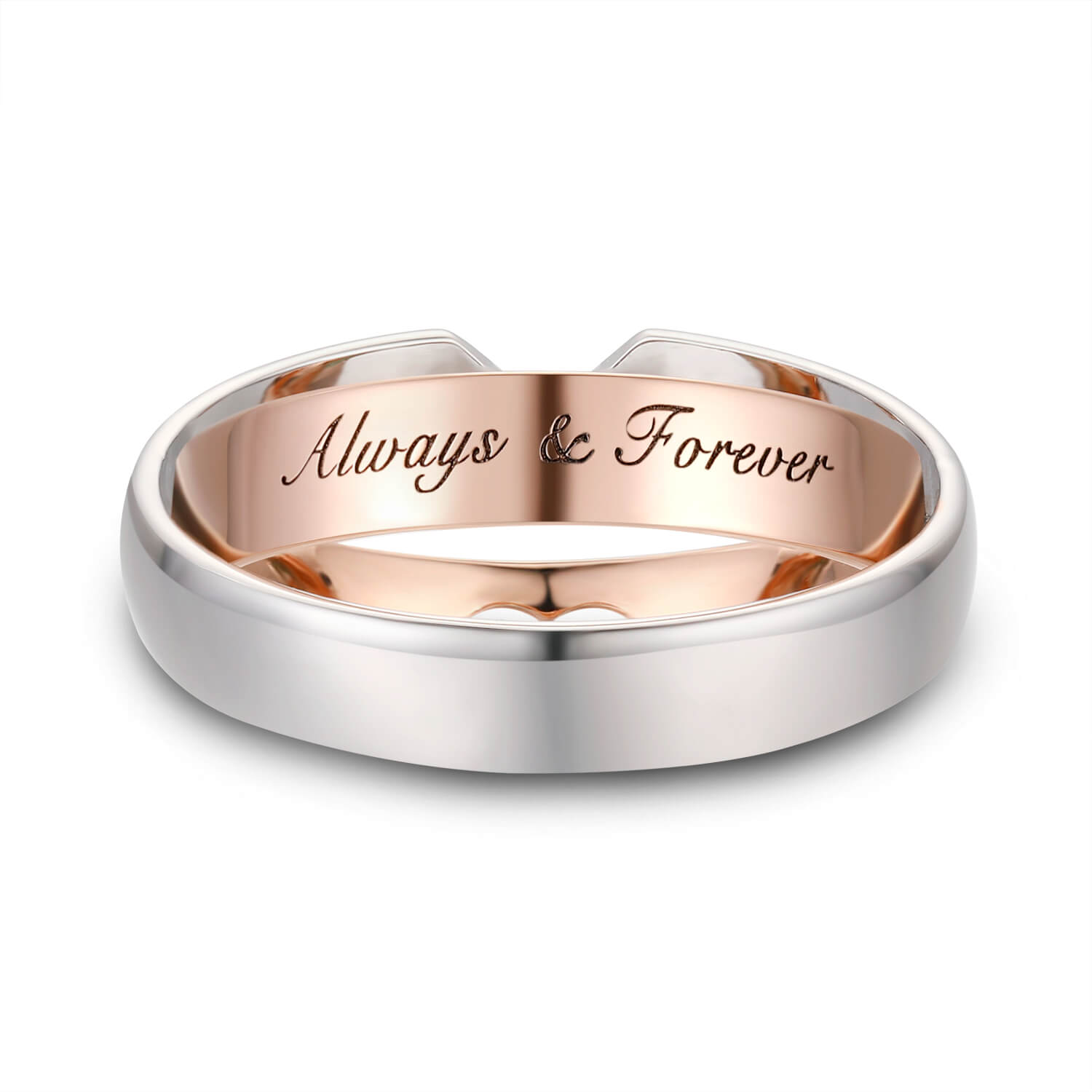 Love Forever - Personalized Rings With 2 Birthstones - Custom Name Pro