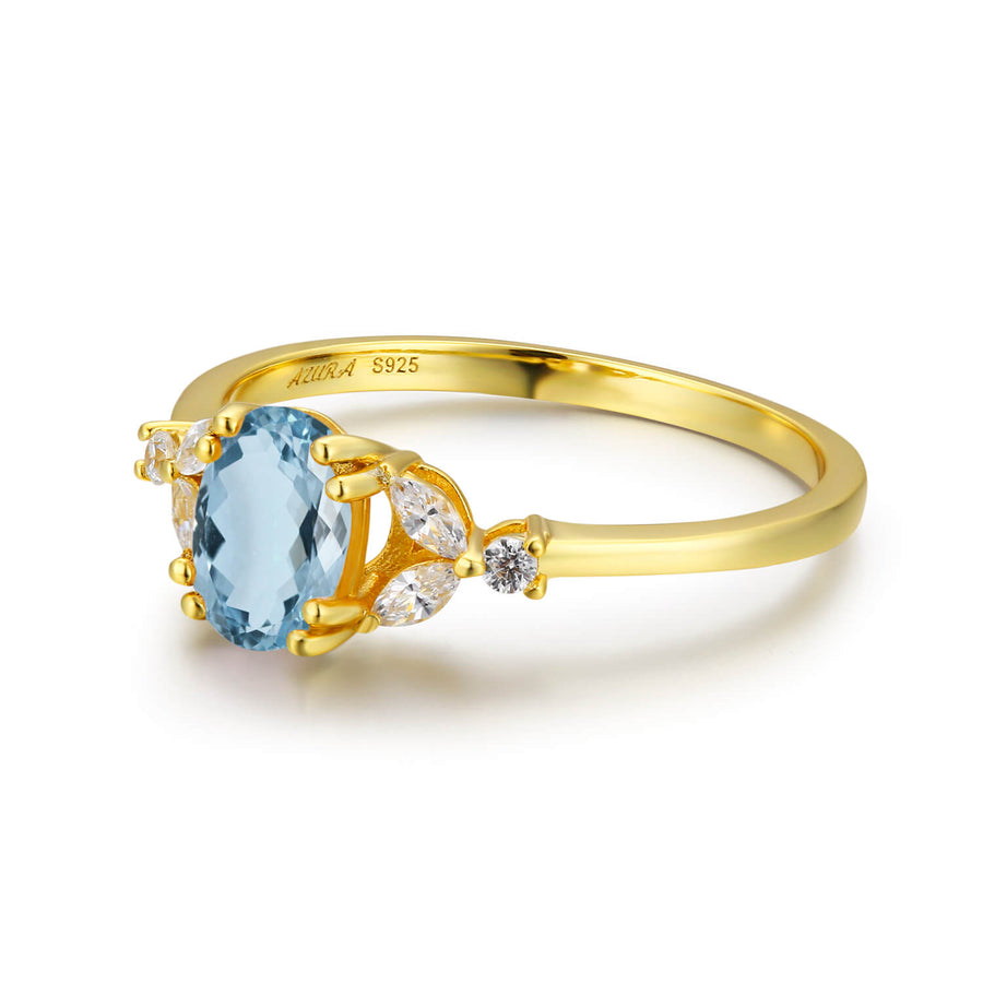 Stellar Aquamarine Ring (Yellow Gold)