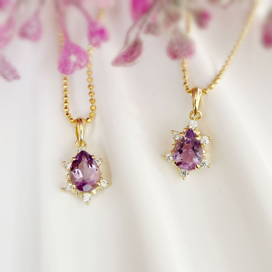 Gaia Amethyst Yellow Gold Necklace