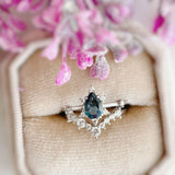 Gaia Blue Topaz Ring & Twinkle Band Ring Set