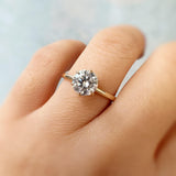 One Love Round Moissanite Yellow Gold Ring