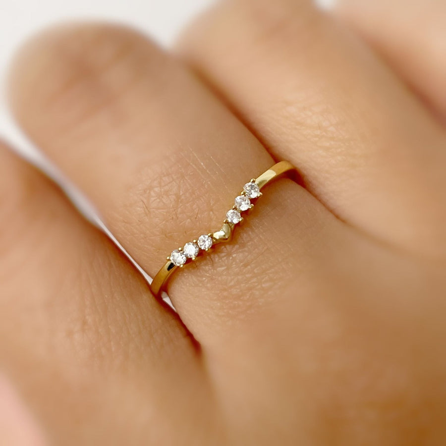Hearty Heart Stacking Band (Yellow Gold)