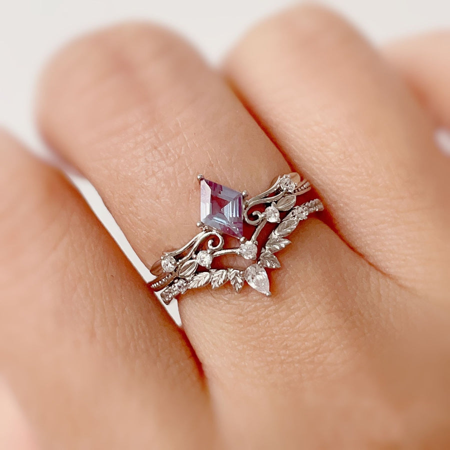 Woodland and Victorian Lace Alexandrite© Ring Set