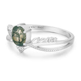 Calla Lily Moss Agate Ring